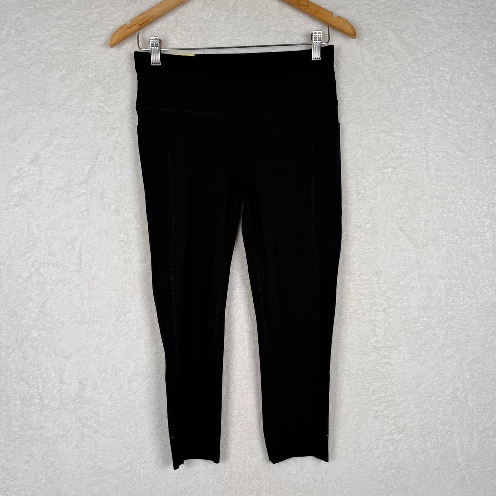Tangerine Leggings Women Medium Black Active Laser Cut Perforated Side Pockets - Picture 8 of 10